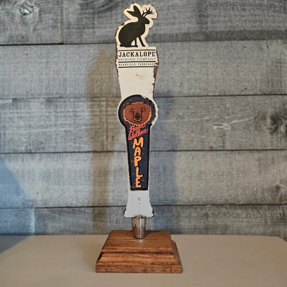 Jackalope Brewing Beer Tap Handle – Bearwalker Maple – Nashville TN Breweriana